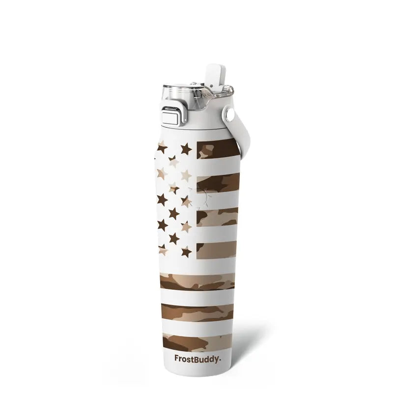 Bottle Buddy - Dual Function lid Water Bottle - Stainless Steel - Double Wall Insulated