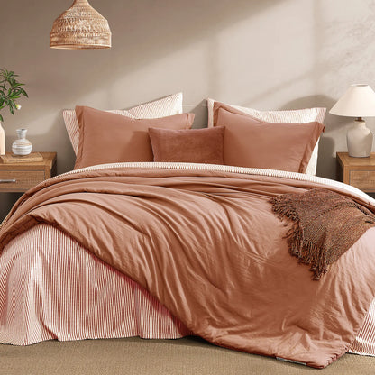 ☁️ 7-Piece Coastal Microfiber Comforter Set with Storage Pockets