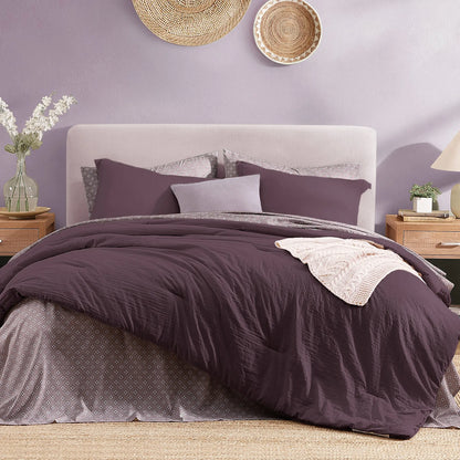 ☁️ 7-Piece Coastal Microfiber Comforter Set with Storage Pockets